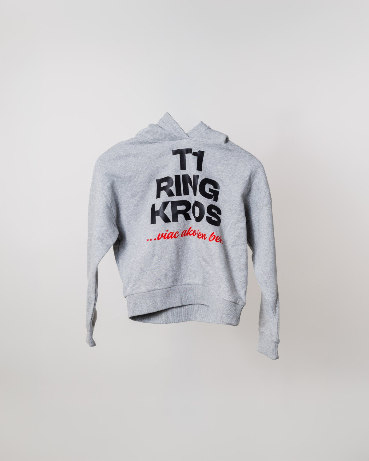 Mikina T1 Ring Kros sivá — spredu