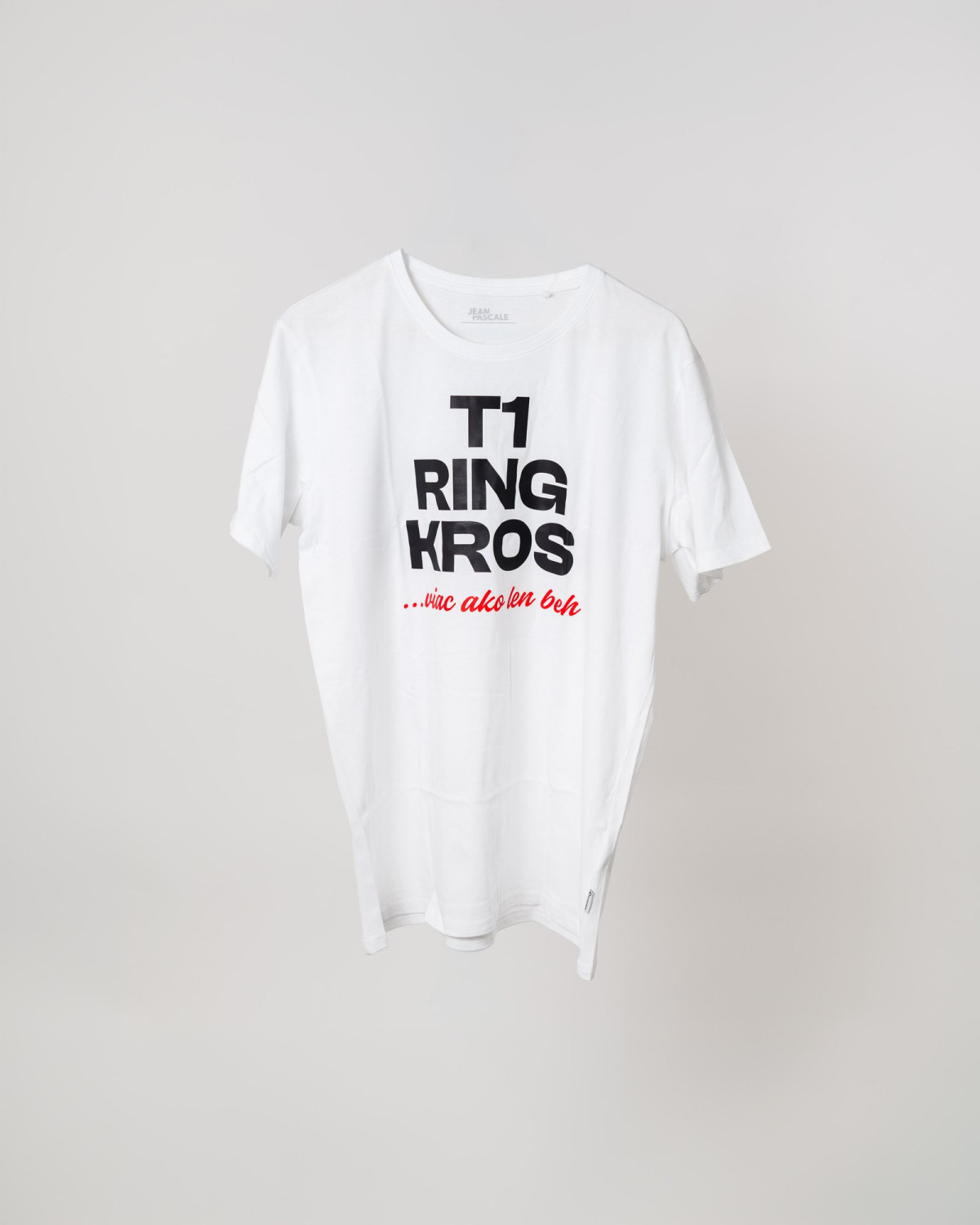 Tričko T1 Ring Kros biele — spredu